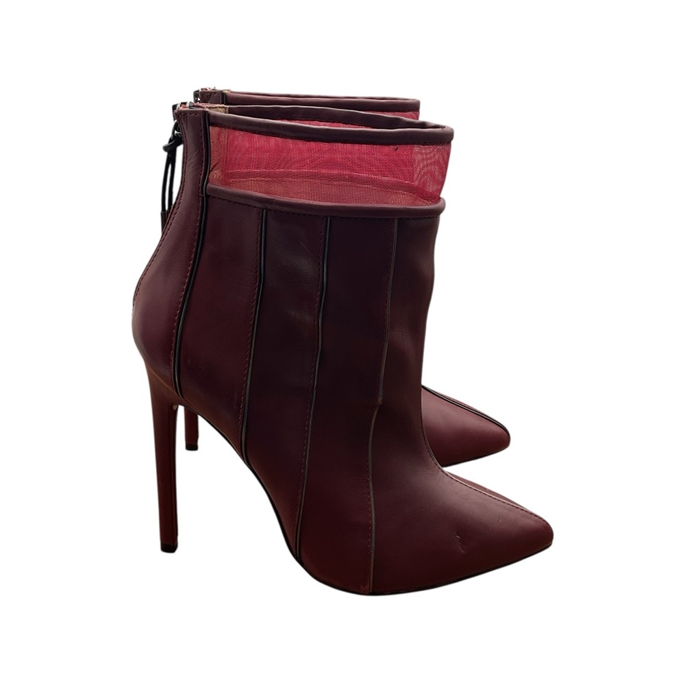 L.A.M.B. Burgundy Heeled Boots size 8 Y2K